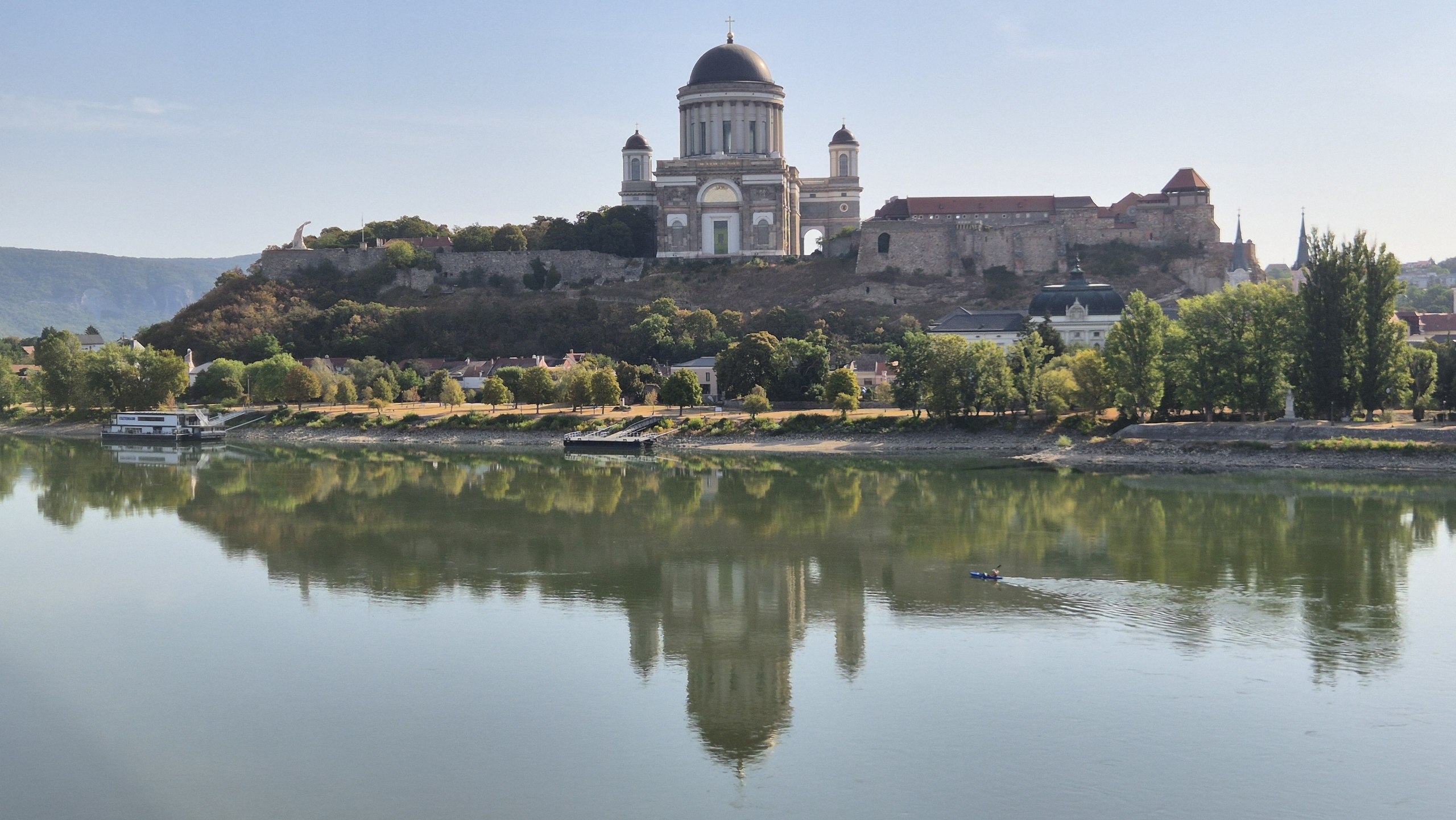 Esztergom Basilica and Castle Hill reflected in the Danube