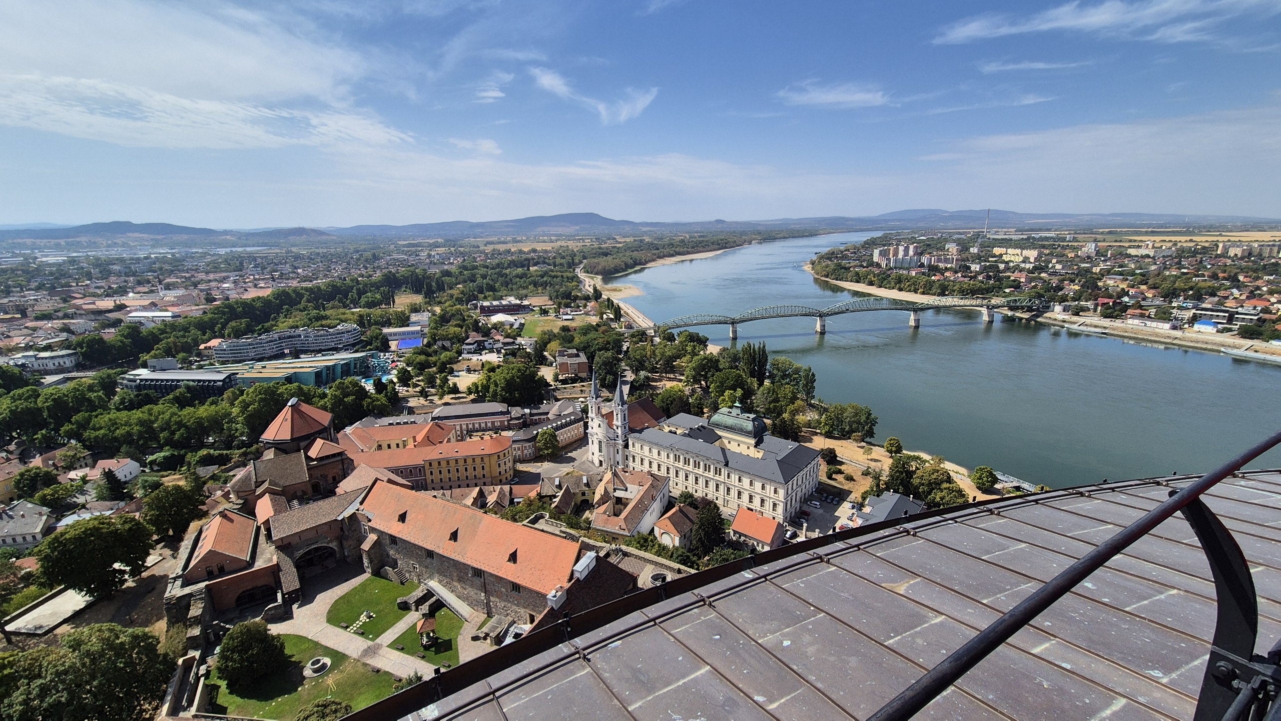 The Danube, Esztergom and Štúrovo seen from the basilica dome