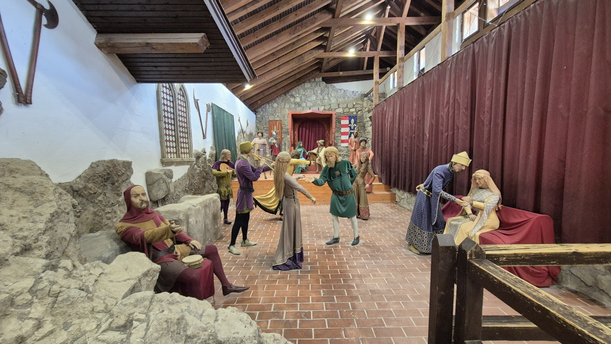 The medieval royal meeting recreated with wax figures inside Visegrád Citadel