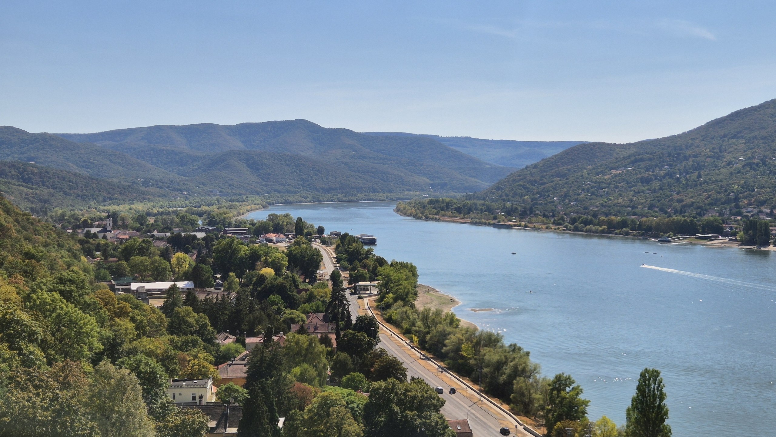 View over Visegrád and the Danube Bend from the hilltop castle