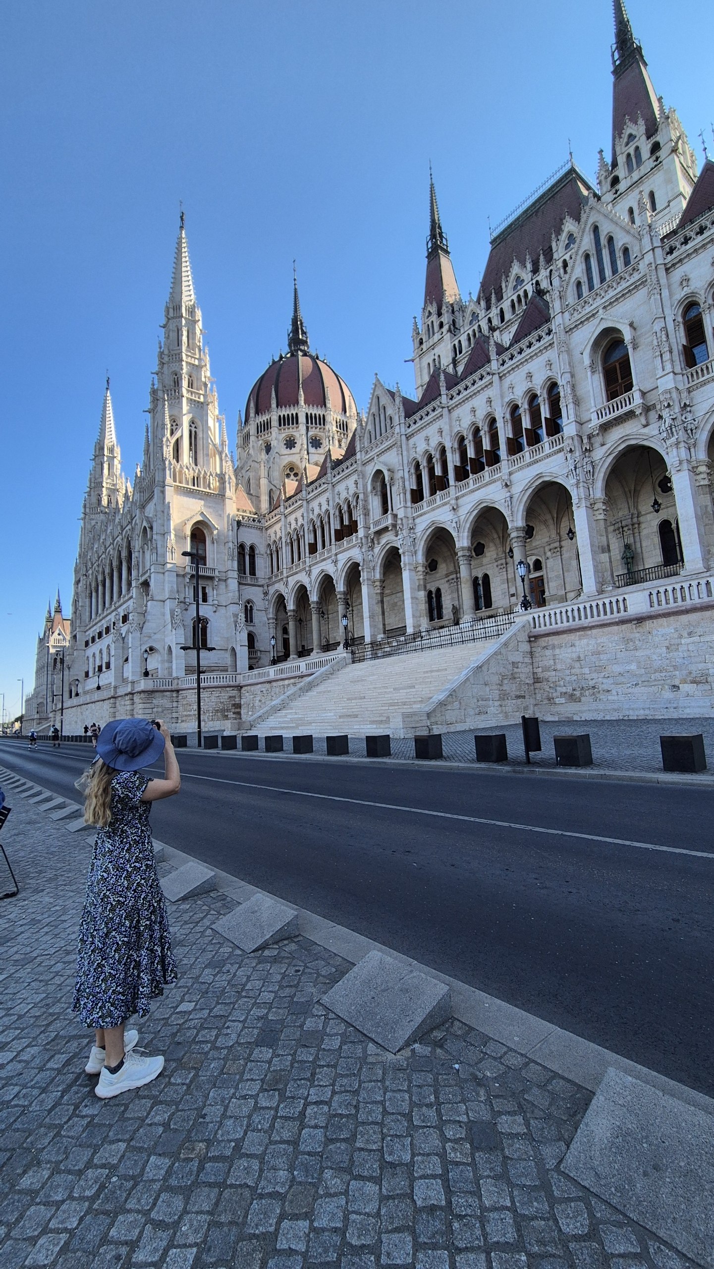 Caro standing outside the Hungarian Parliament Building in Budapest