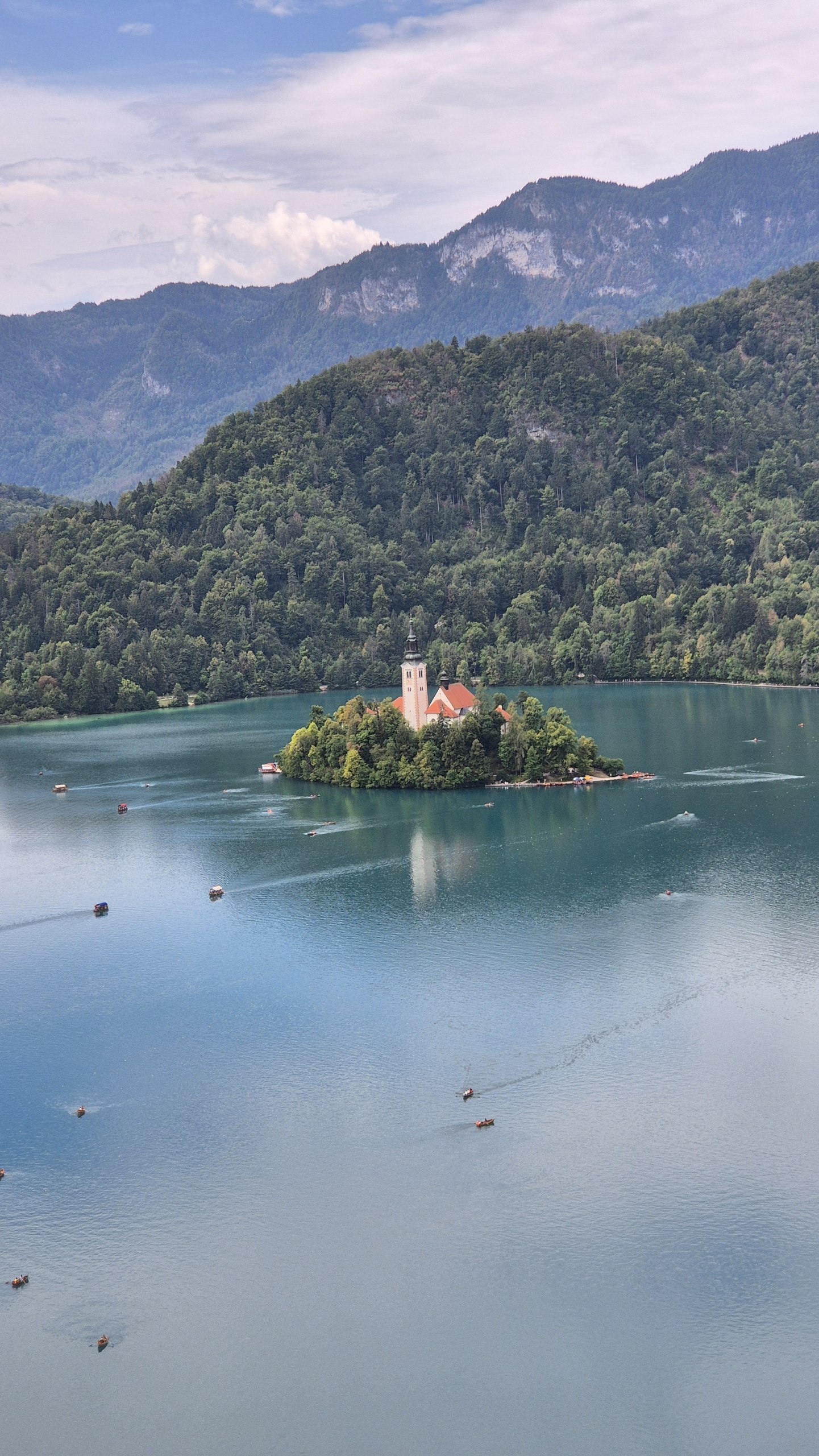 Bled Island and its church seen from Bled Castle