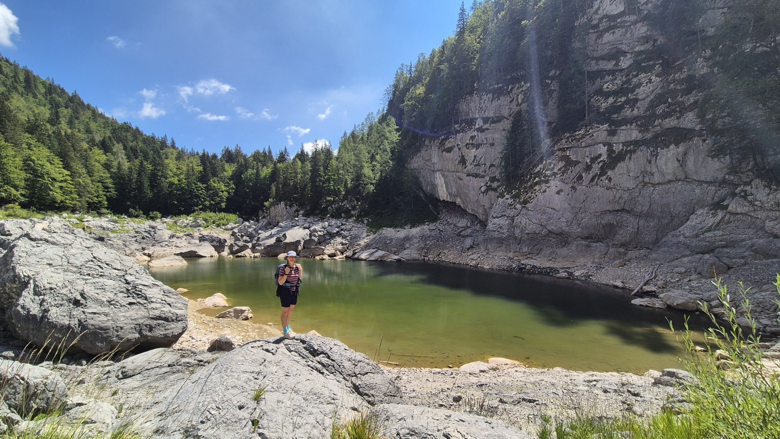 Caro standing beside Crno jezero, Black Lake