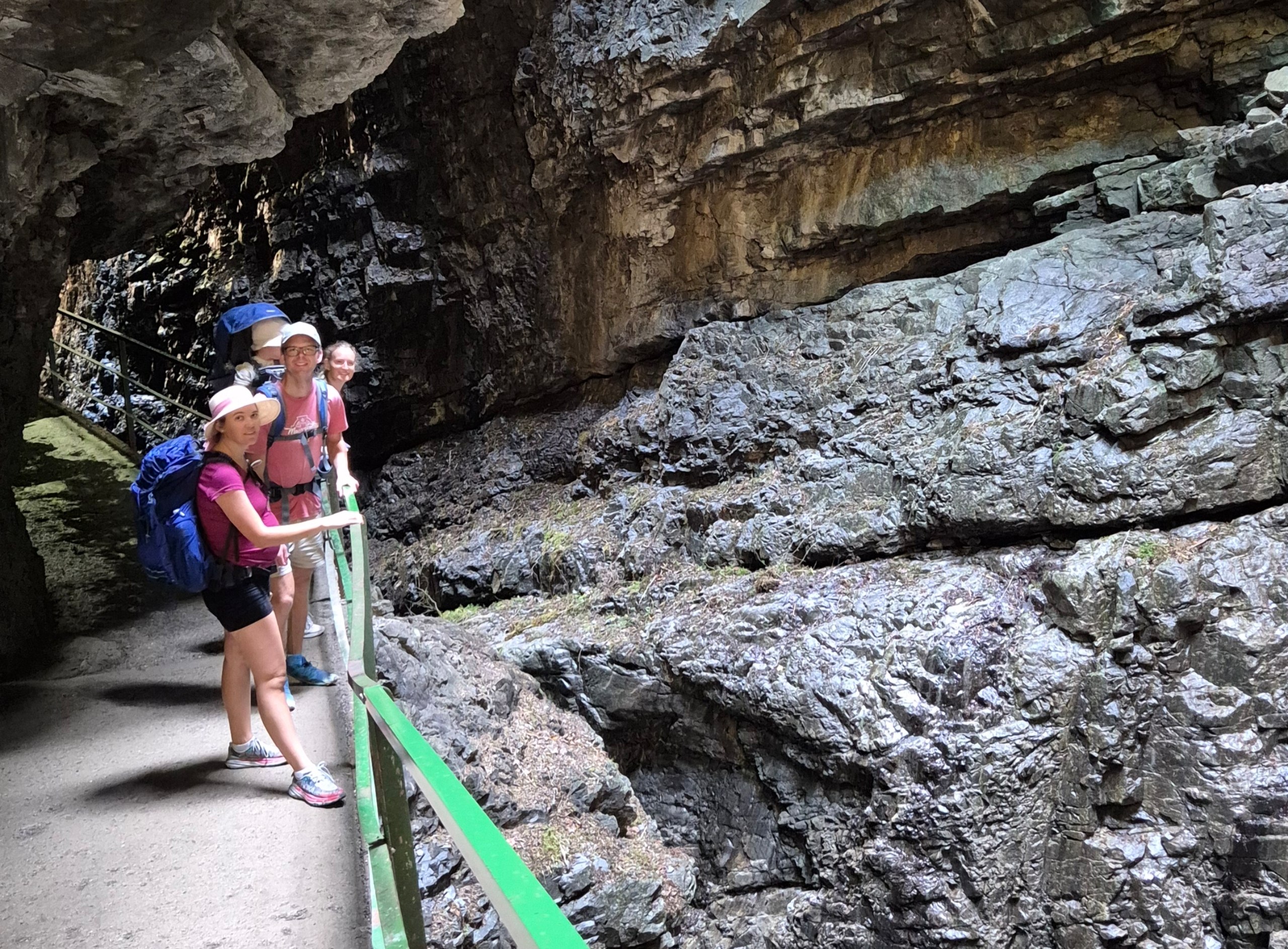 The group on the walkway inside the Breitachklamm