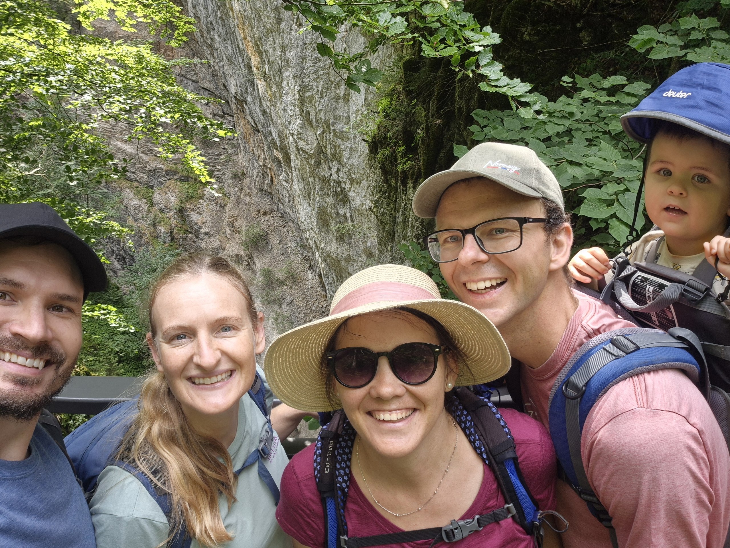 The group taking a selfie in the Breitachklamm