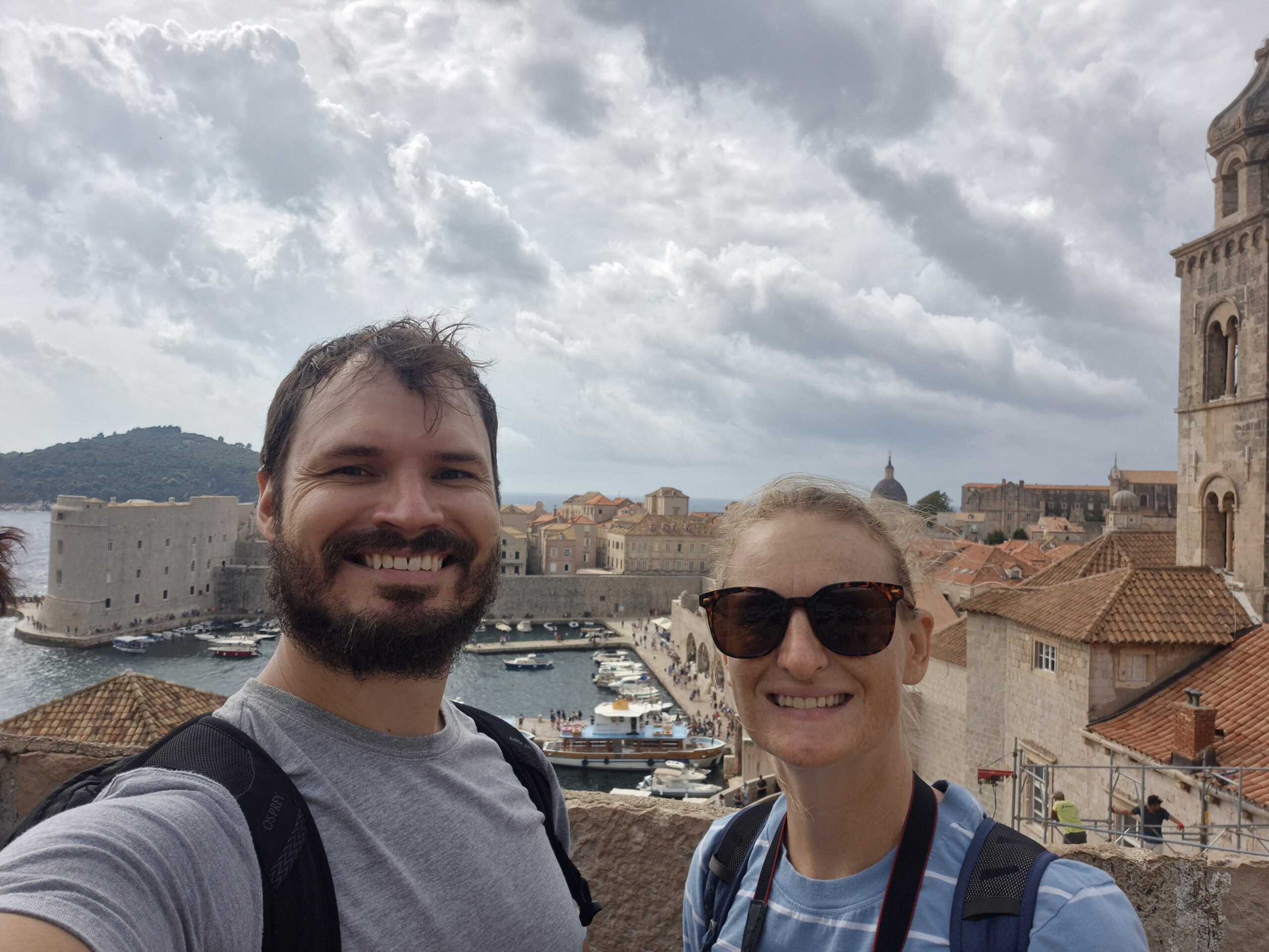20260911_105728 Hugo and Caro on the ramparts above Dubrovnik