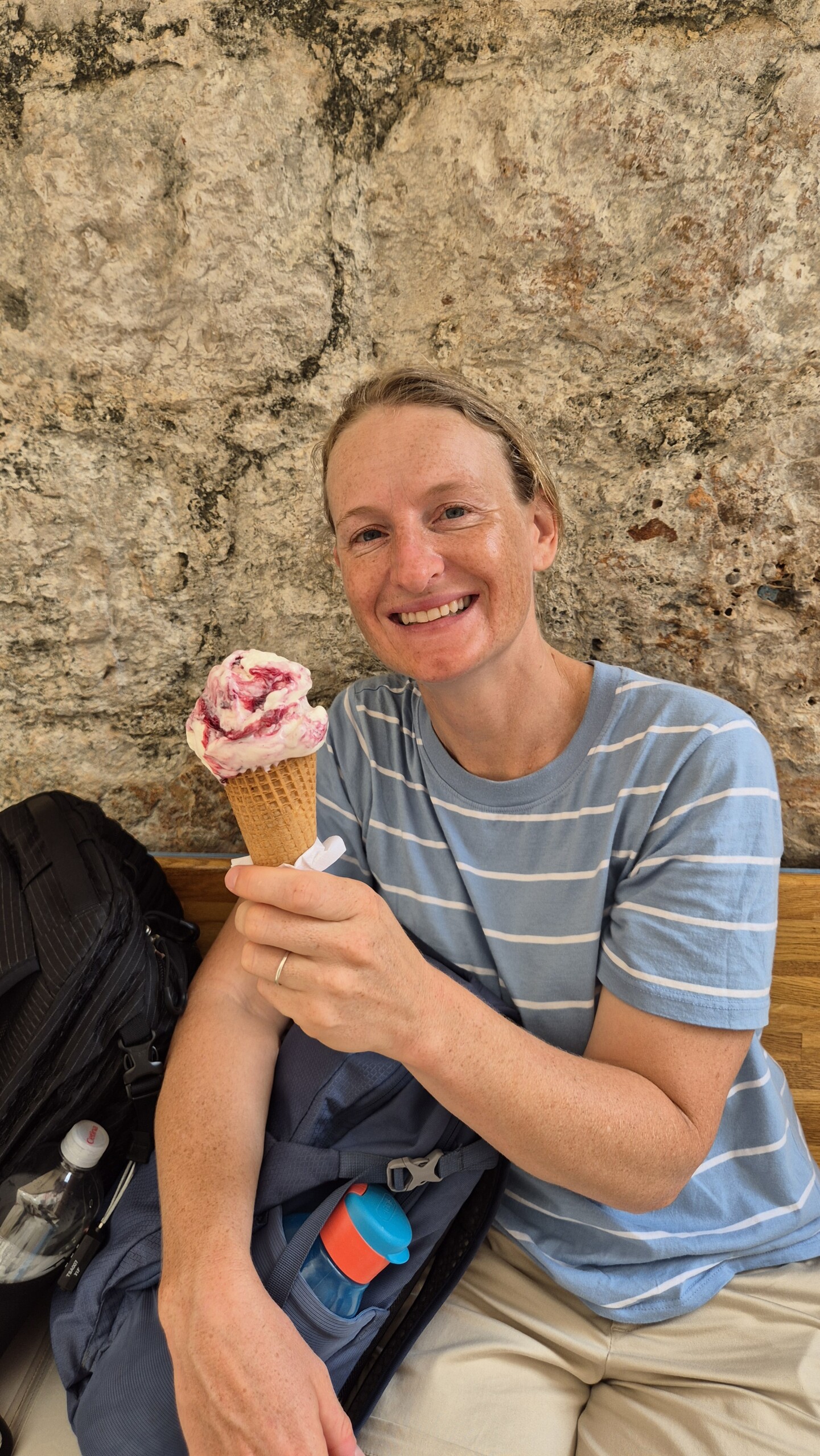 20260911_141828 Caro eating goat's-milk-and-blueberry ice cream