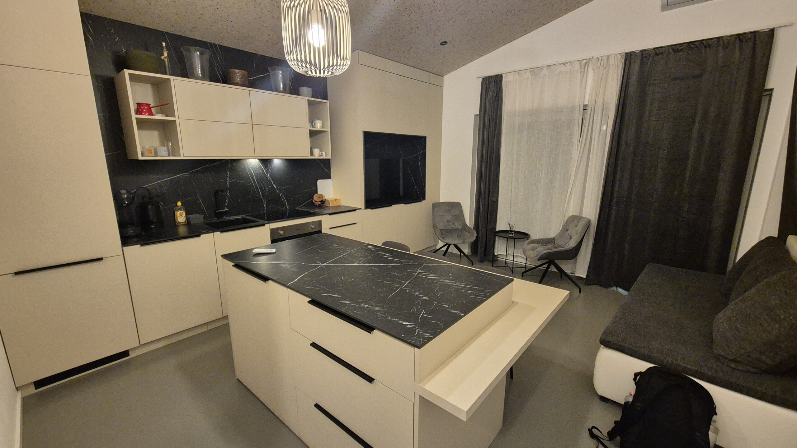 20260911_235728 The modern kitchen and living area in the Zagreb apartment