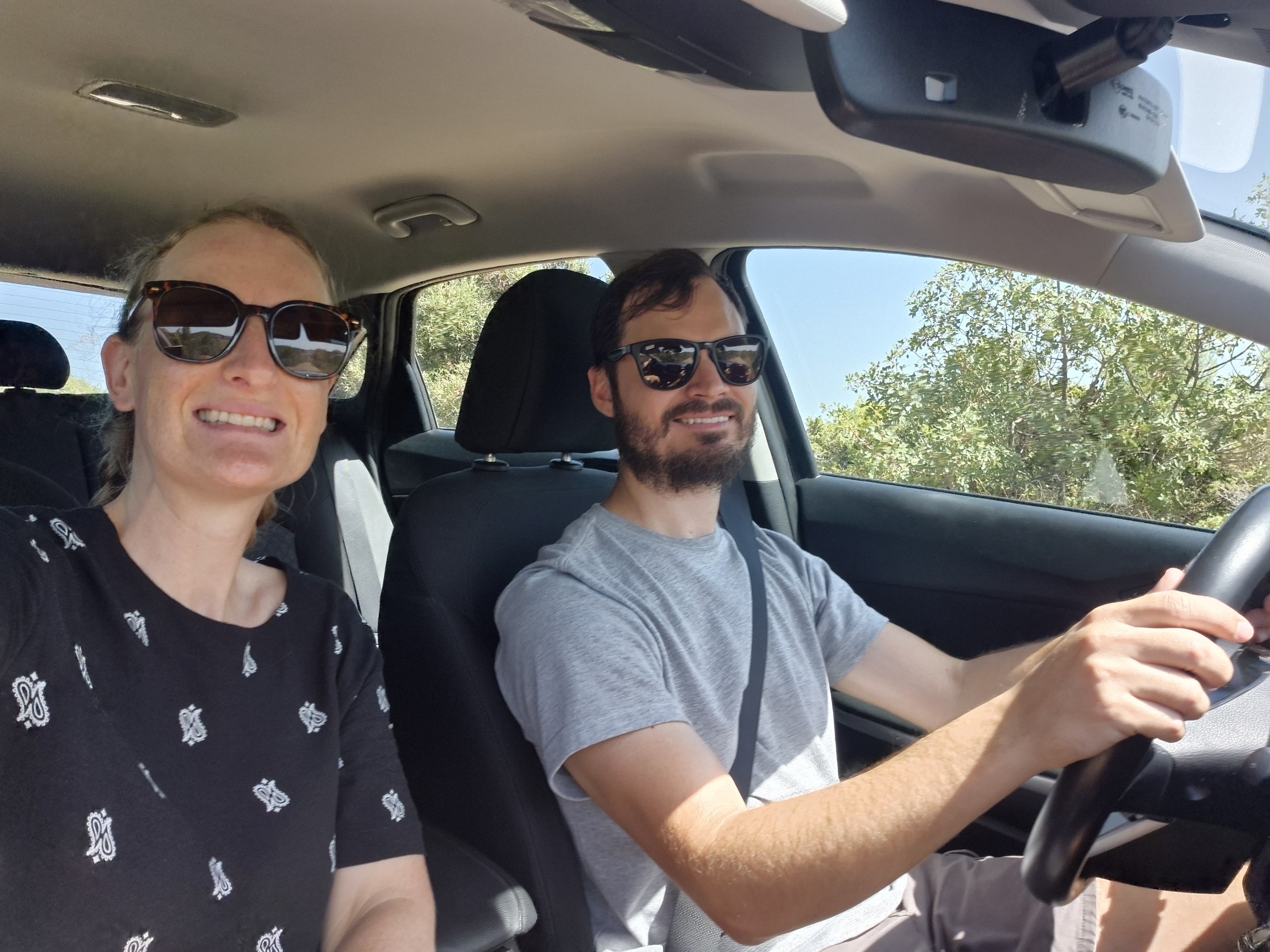 Caro and Hugo driving south along the Croatian coast