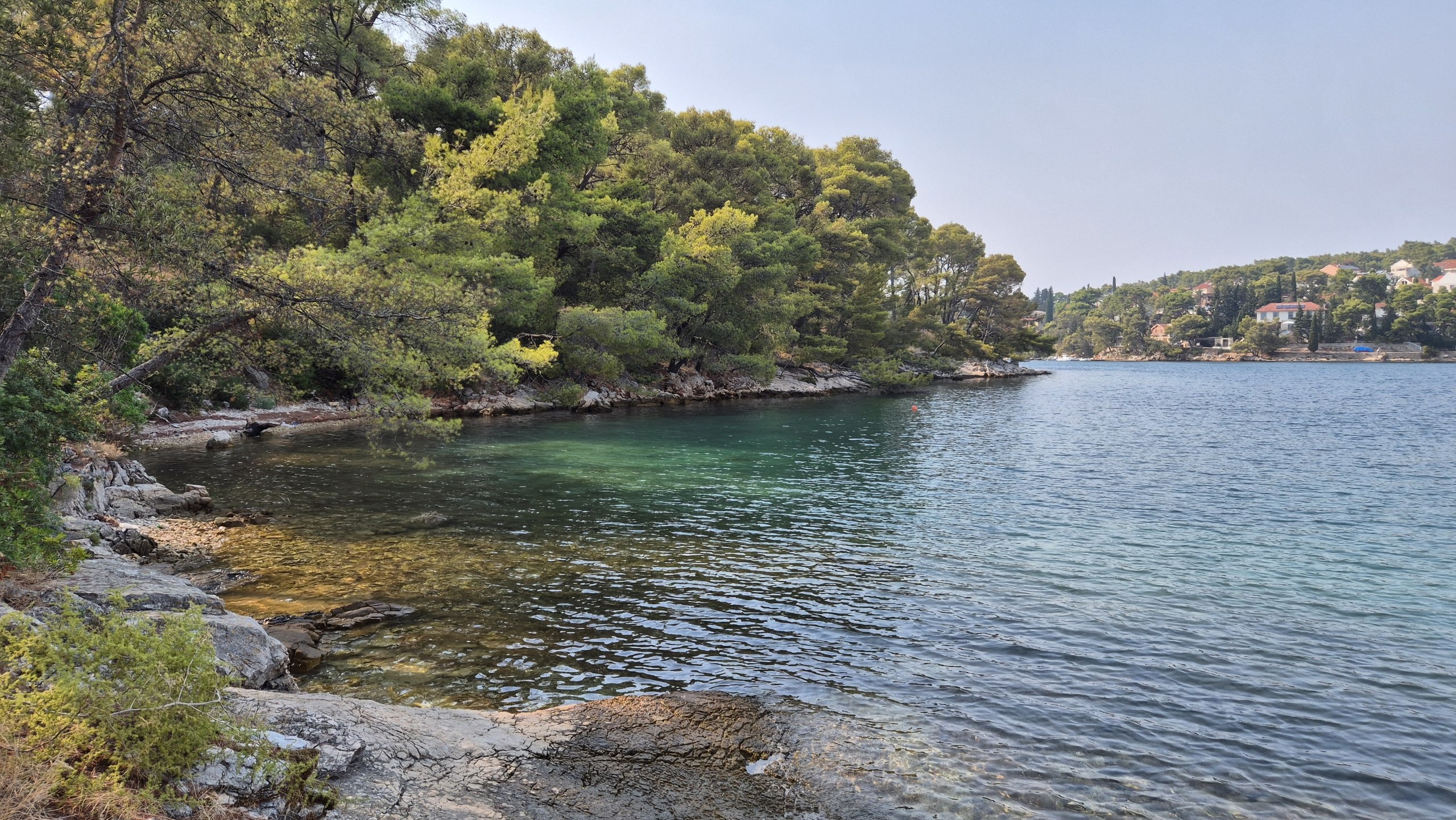 Quiet rocky cove with exceptionally clear water between Jelsa and Vrboska
