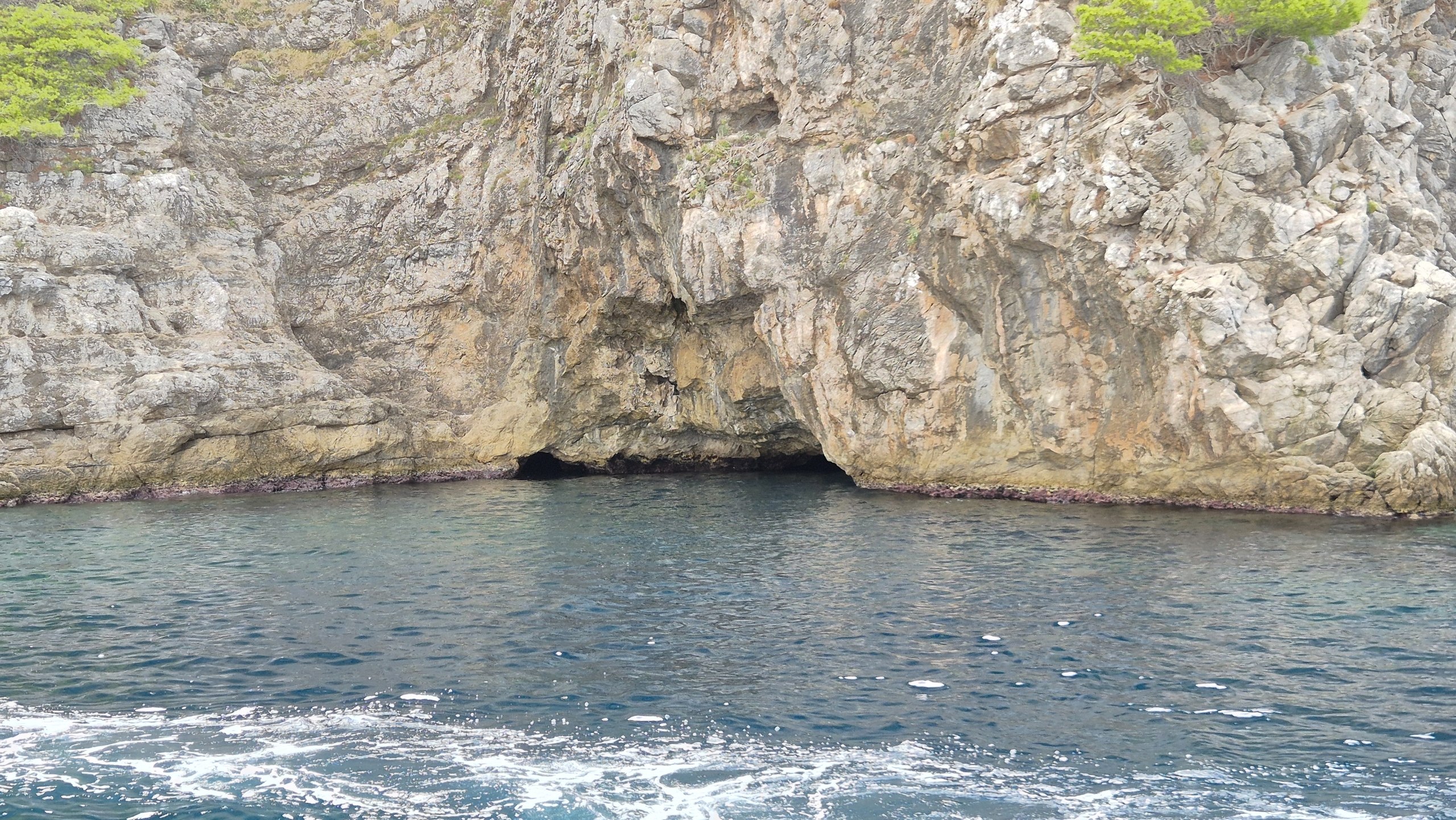 The small sea entrance to the Blue Cave on Kolocep