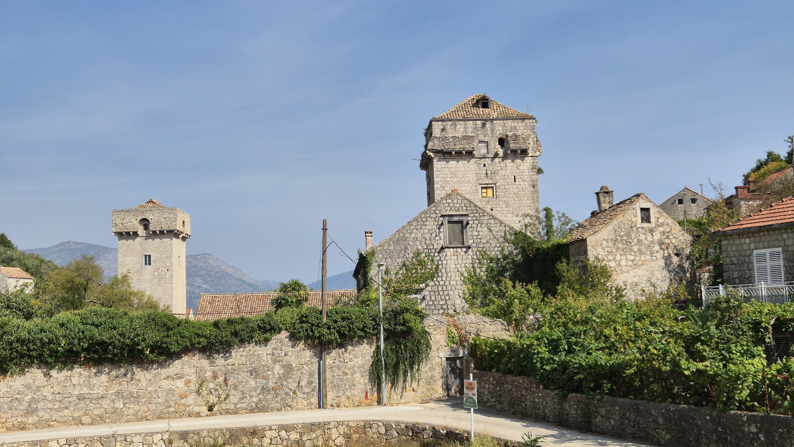 Historic stone towers and houses on Sipan