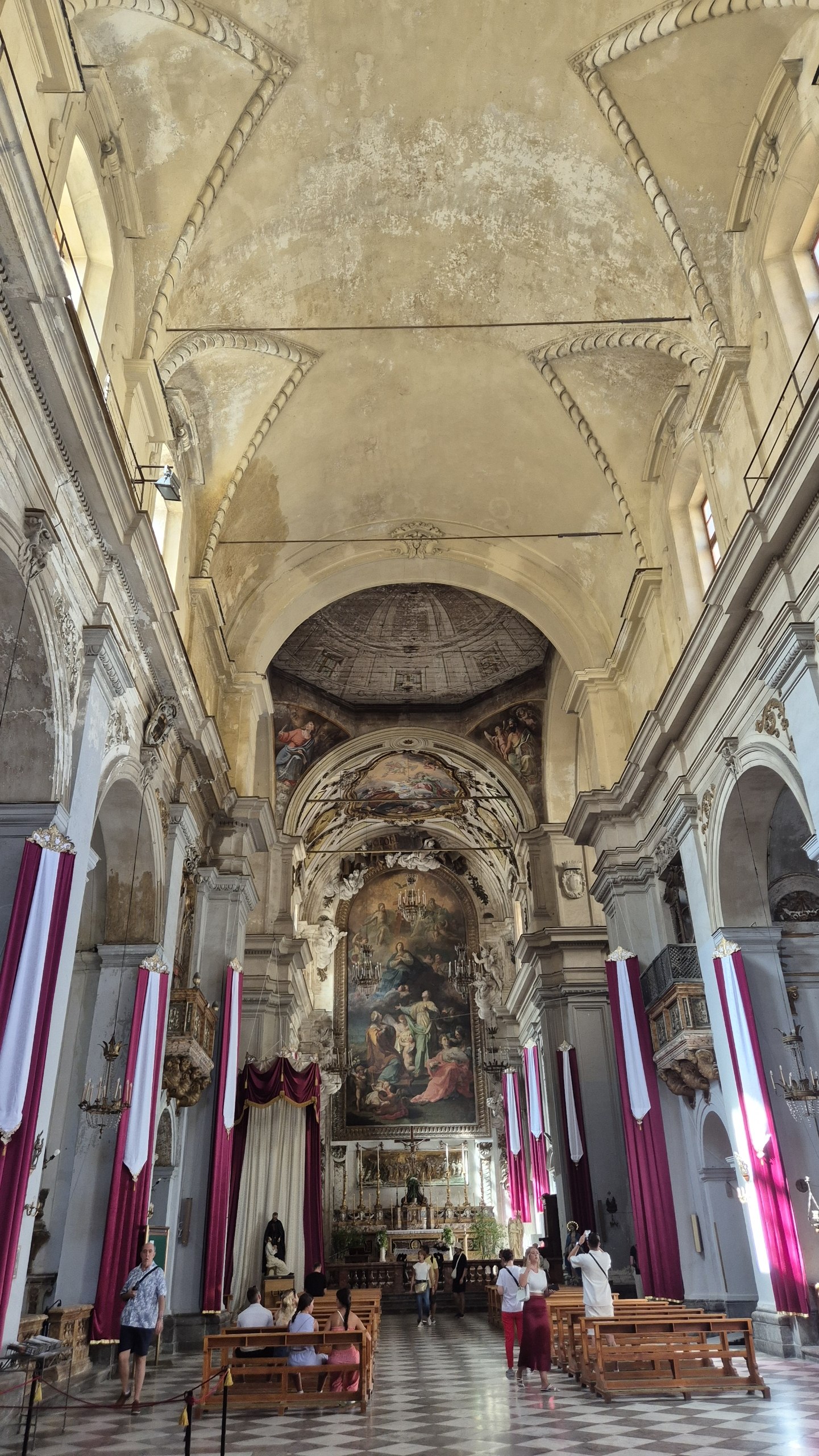 day52-palermo-church-ceiling The painted ceiling and nave of a Palermo church