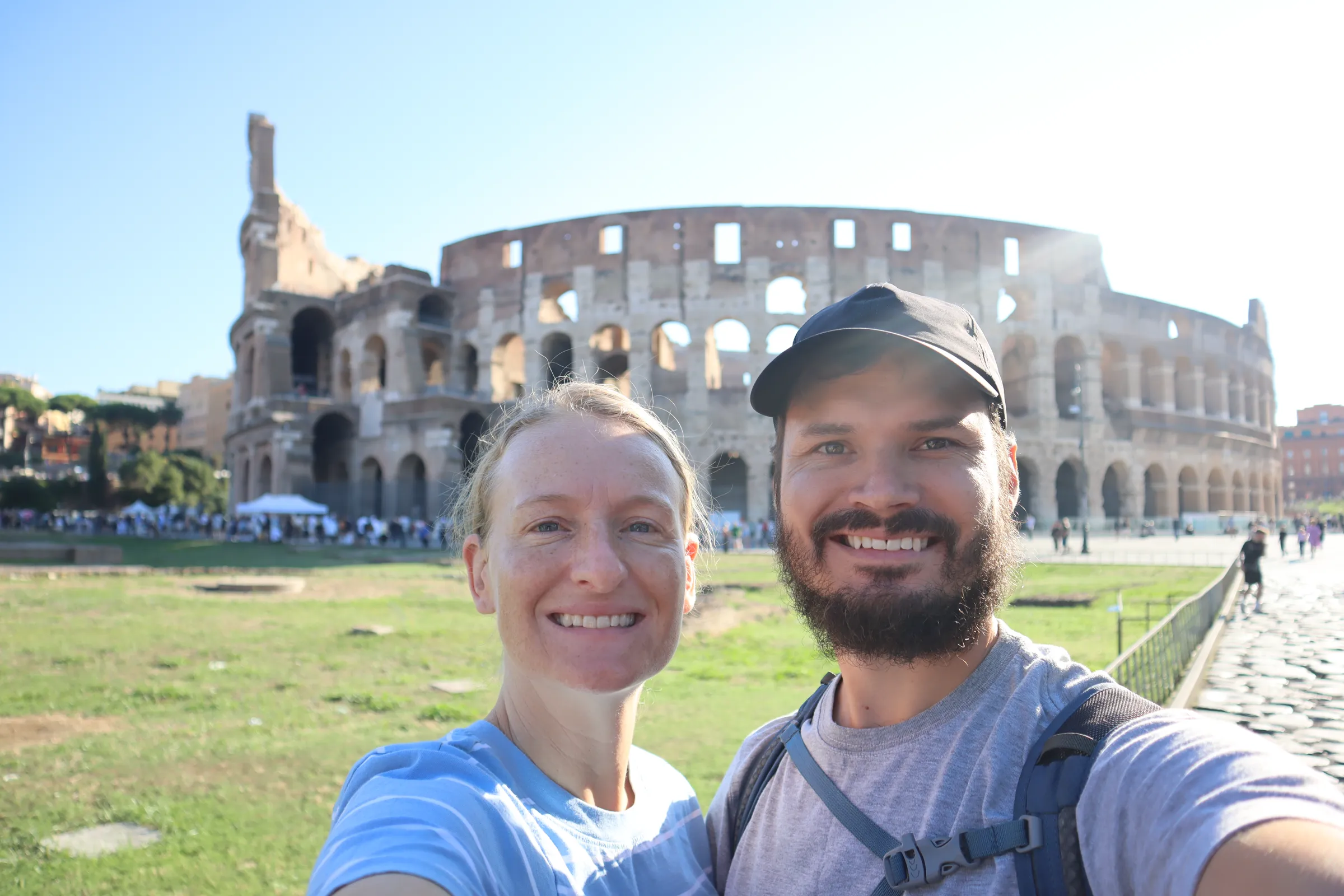 Hugo and Caro at the Colosseum in Rome
