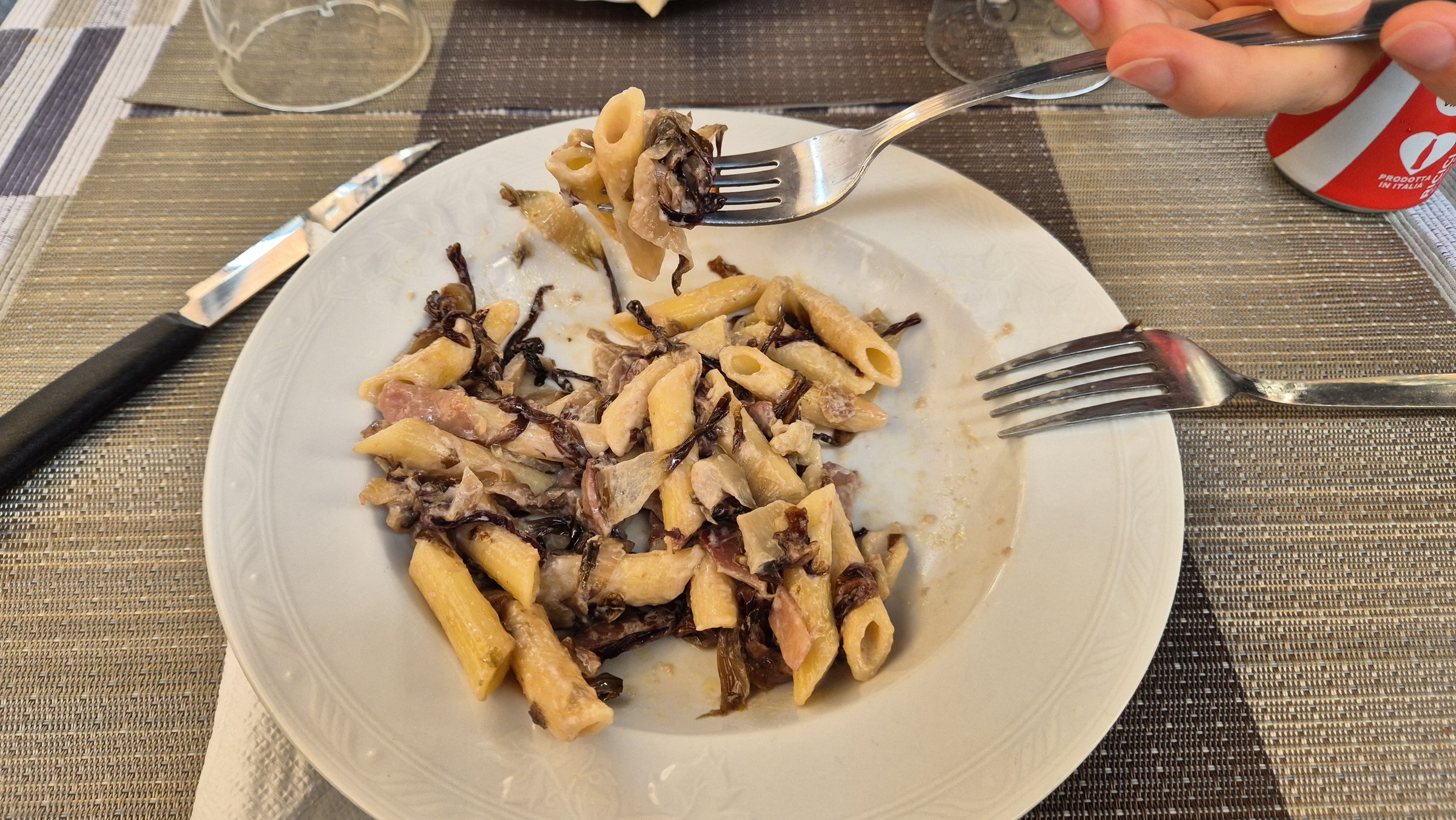 day65-coffee-shop-pasta The pasta scooped from an aluminium tray at the local coffee shop