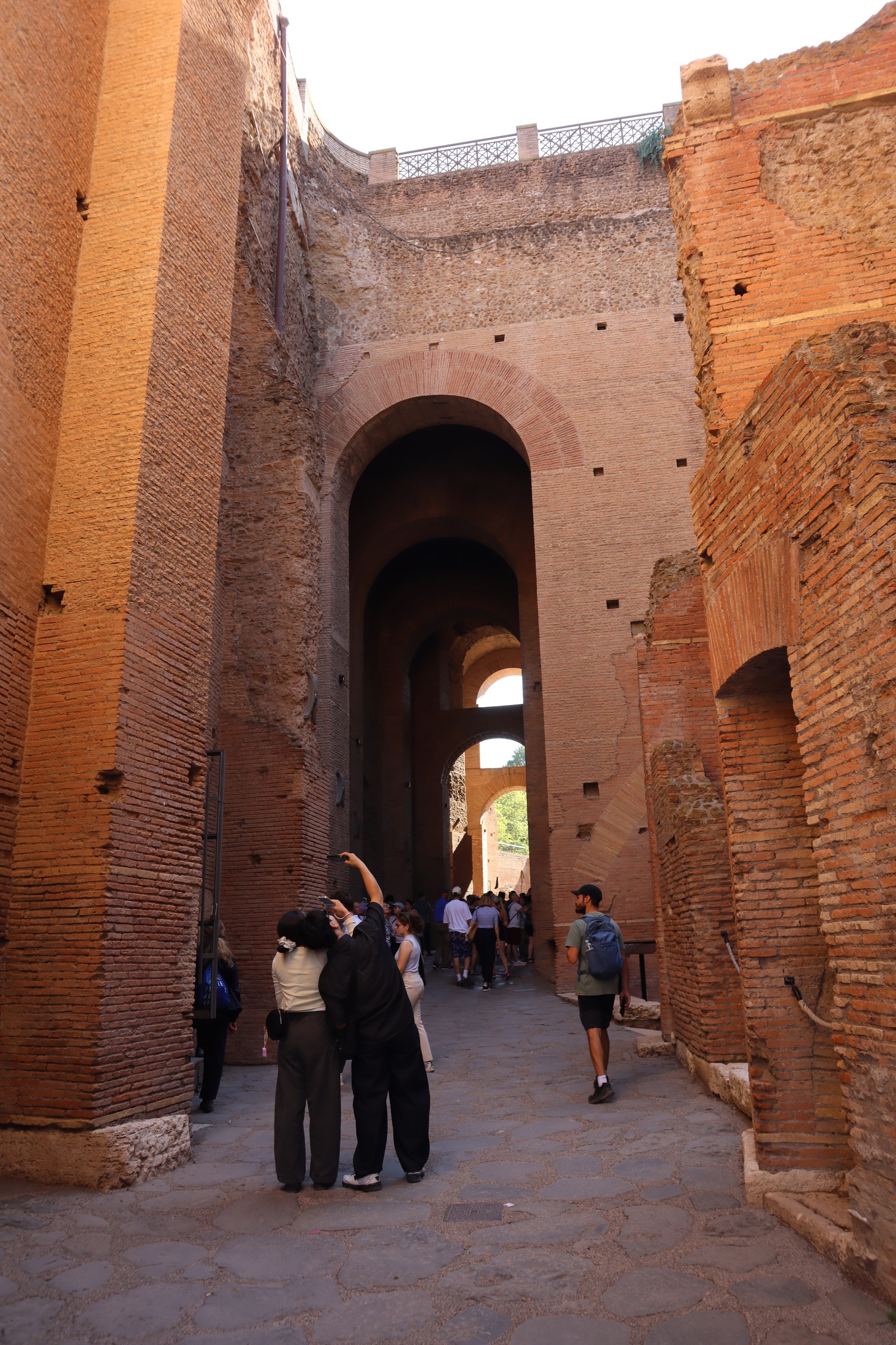 day66-ramp-domitian The towering brick passage of the Ramp of Domitian to Palatine Hill